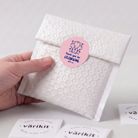 Playful Thank You Stickers for Small Business, Festive Balloons, 2-Inch Round, 60 Labels | Varikit
