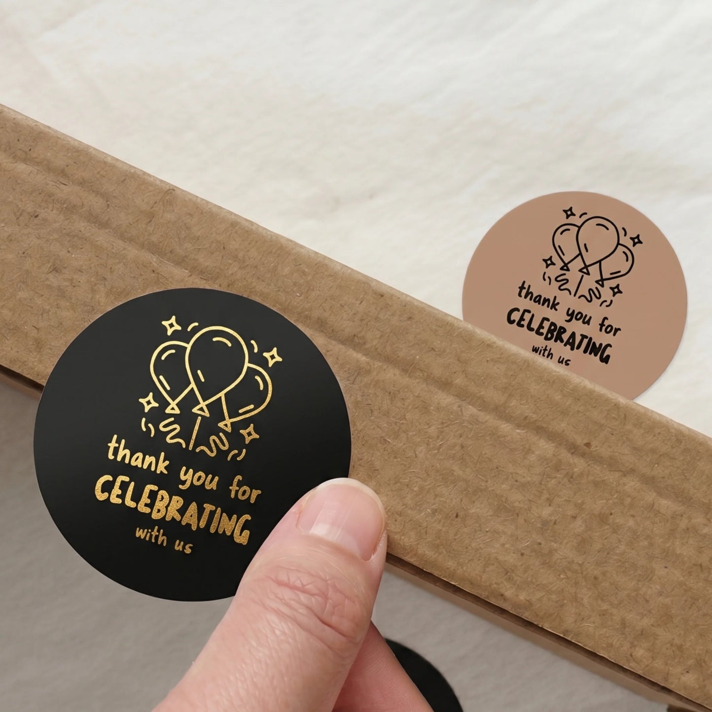 Playful Thank You Stickers for Small Business, Festive Balloons, 2-Inch Round, 60 Labels | Varikit