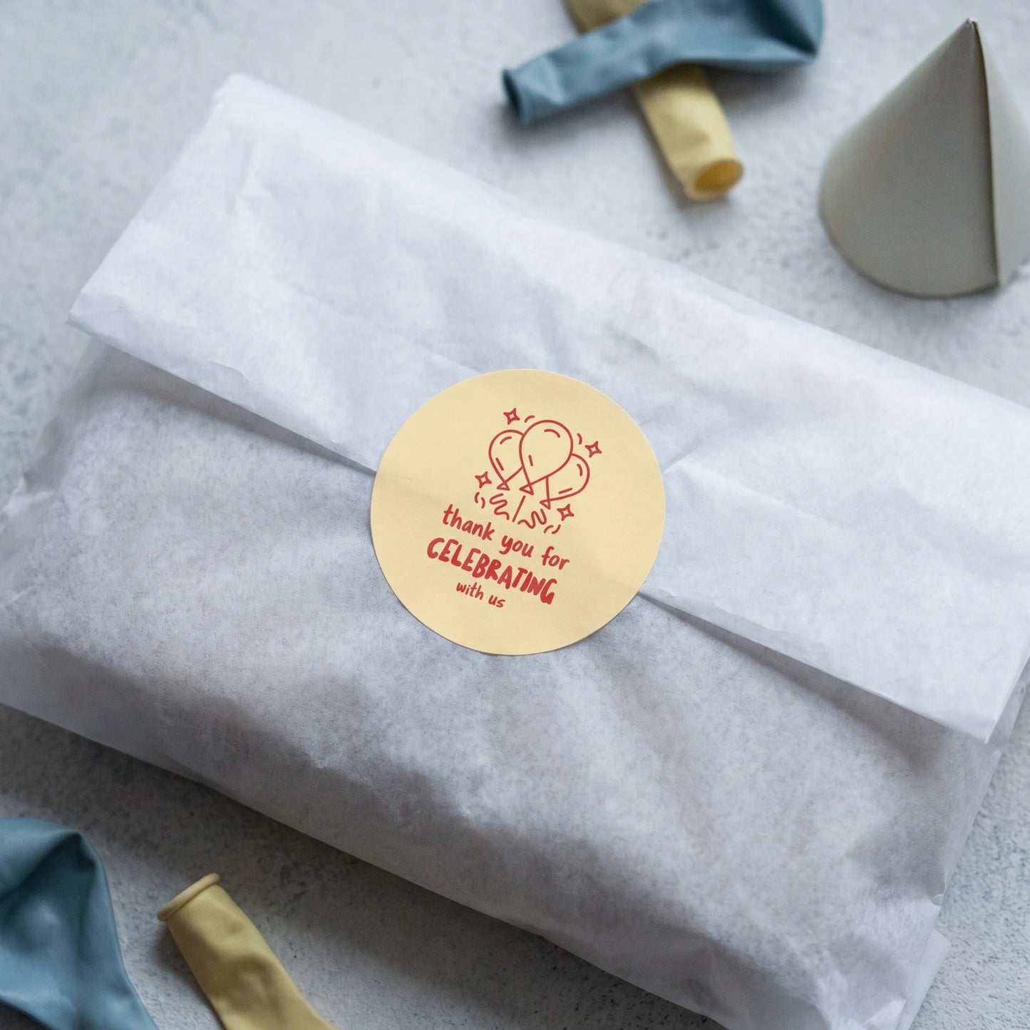 Playful Thank You Stickers for Small Business, Festive Balloons, 2-Inch Round, 60 Labels | Varikit