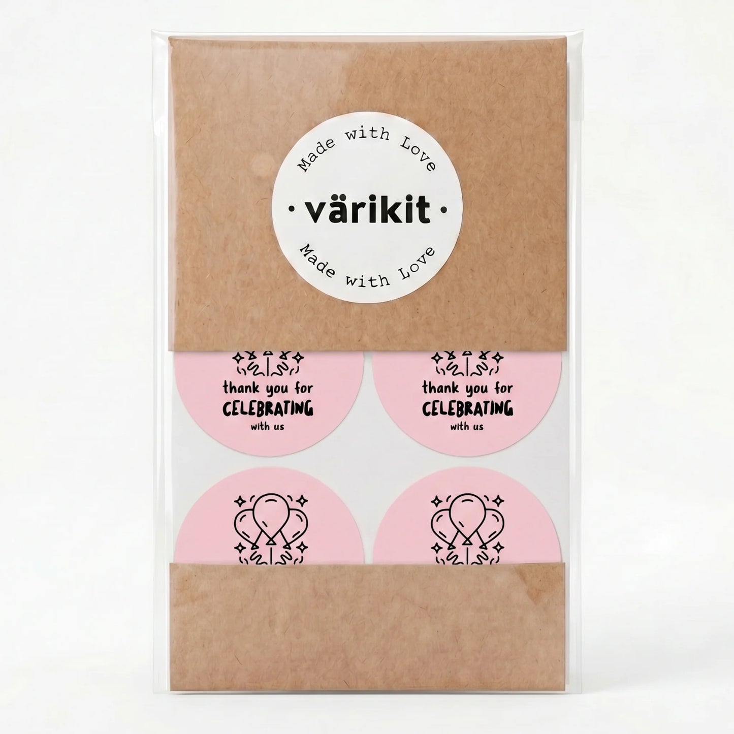 Playful Thank You Stickers for Small Business, Festive Balloons, 2-Inch Round, 60 Labels | Varikit