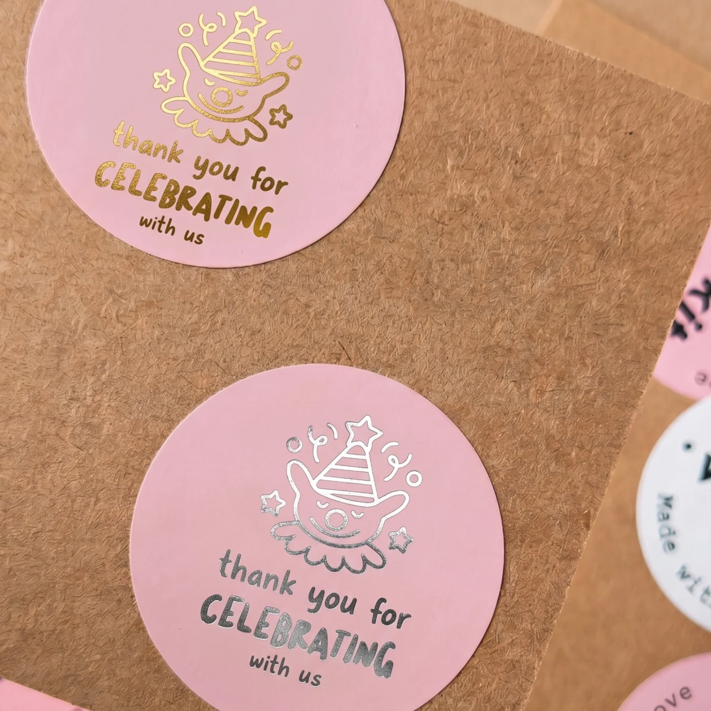 Playful Thank You Stickers for Small Business, Party Animal, 2-Inch Round, 60 Labels | Varikit