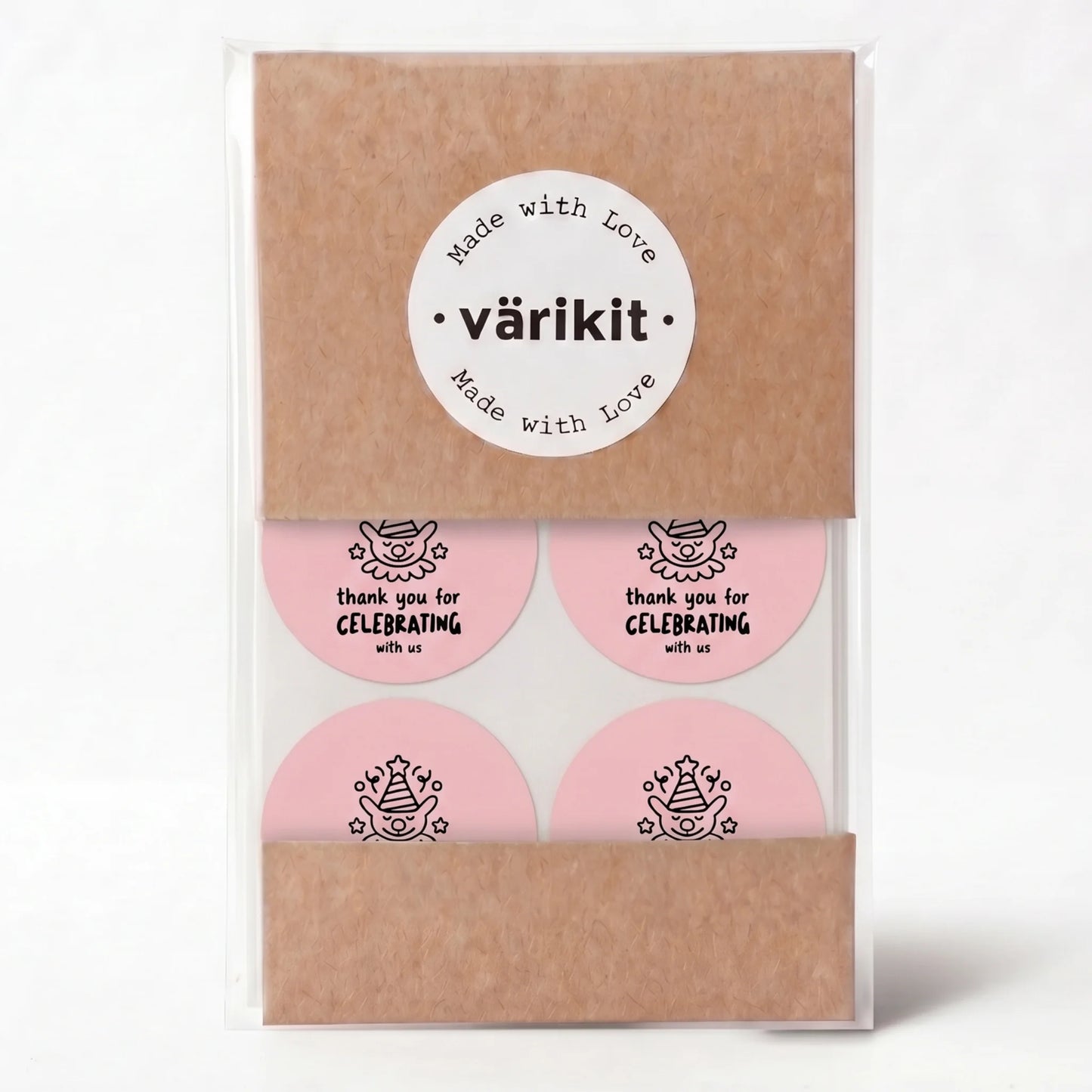 Playful Thank You Stickers for Small Business, Party Animal, 2-Inch Round, 60 Labels | Varikit