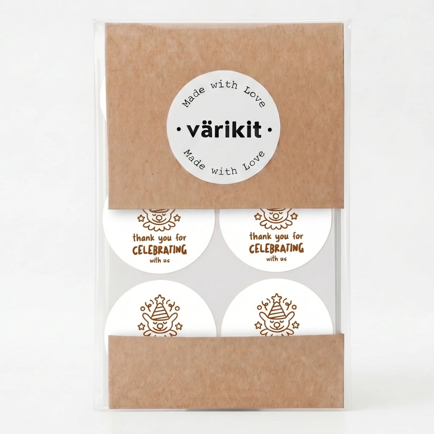 Playful Thank You Stickers for Small Business, Party Animal, 2-Inch Round, 60 Labels | Varikit