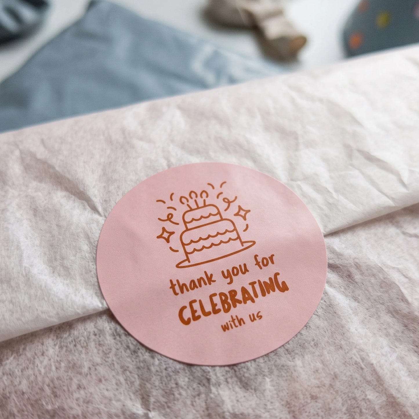 Playful Thank You Stickers for Small Business, Birthday Cake Candles, 2-Inch Round, 60 Labels | Varikit