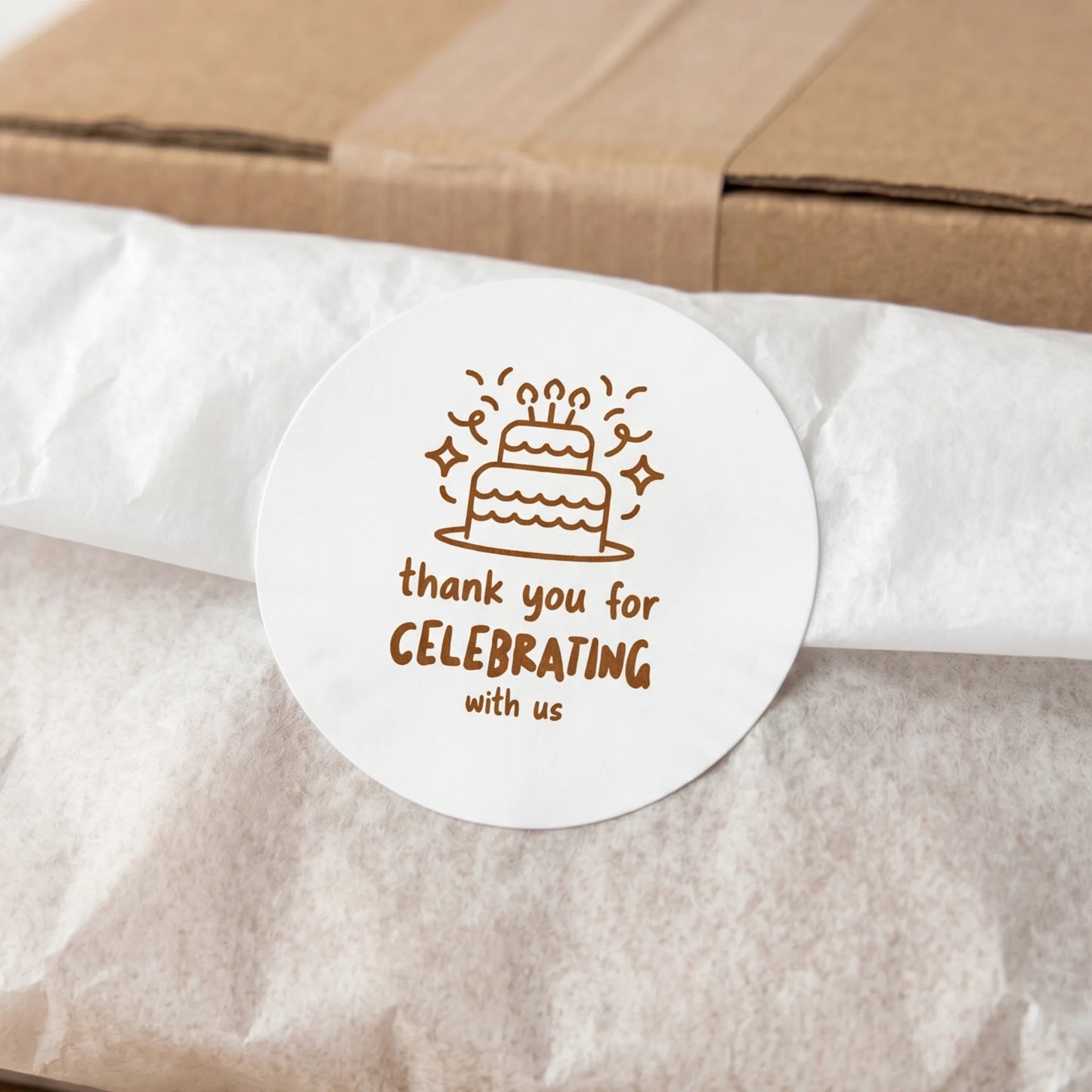 Playful Thank You Stickers for Small Business, Birthday Cake Candles, 2-Inch Round, 60 Labels | Varikit