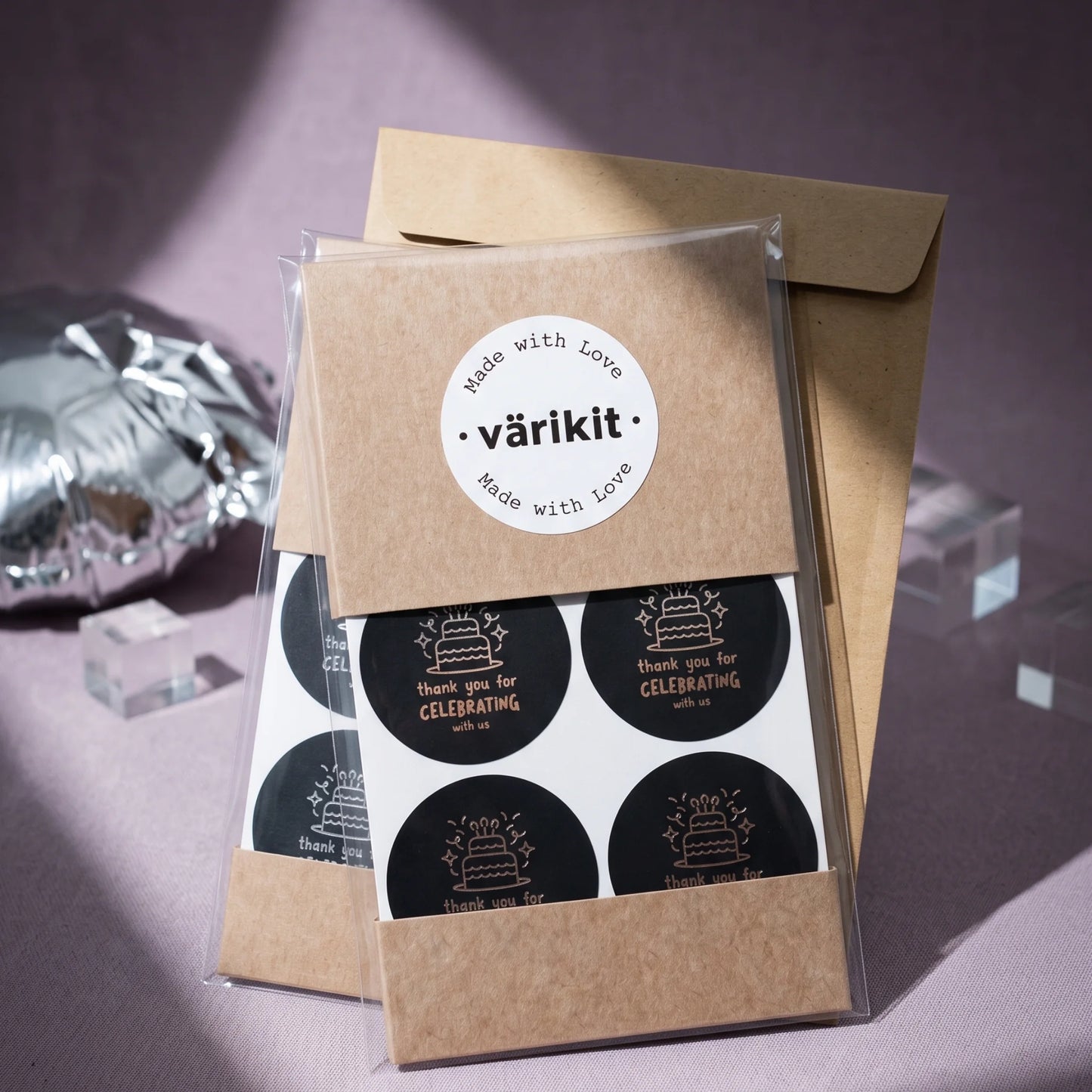 Playful Thank You Stickers for Small Business, Birthday Cake Candles, 2-Inch Round, 60 Labels | Varikit