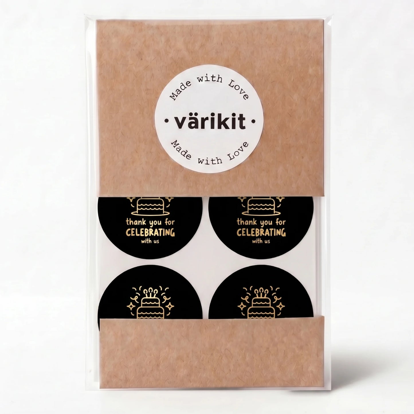 Playful Thank You Stickers for Small Business, Birthday Cake Candles, 2-Inch Round, 60 Labels | Varikit