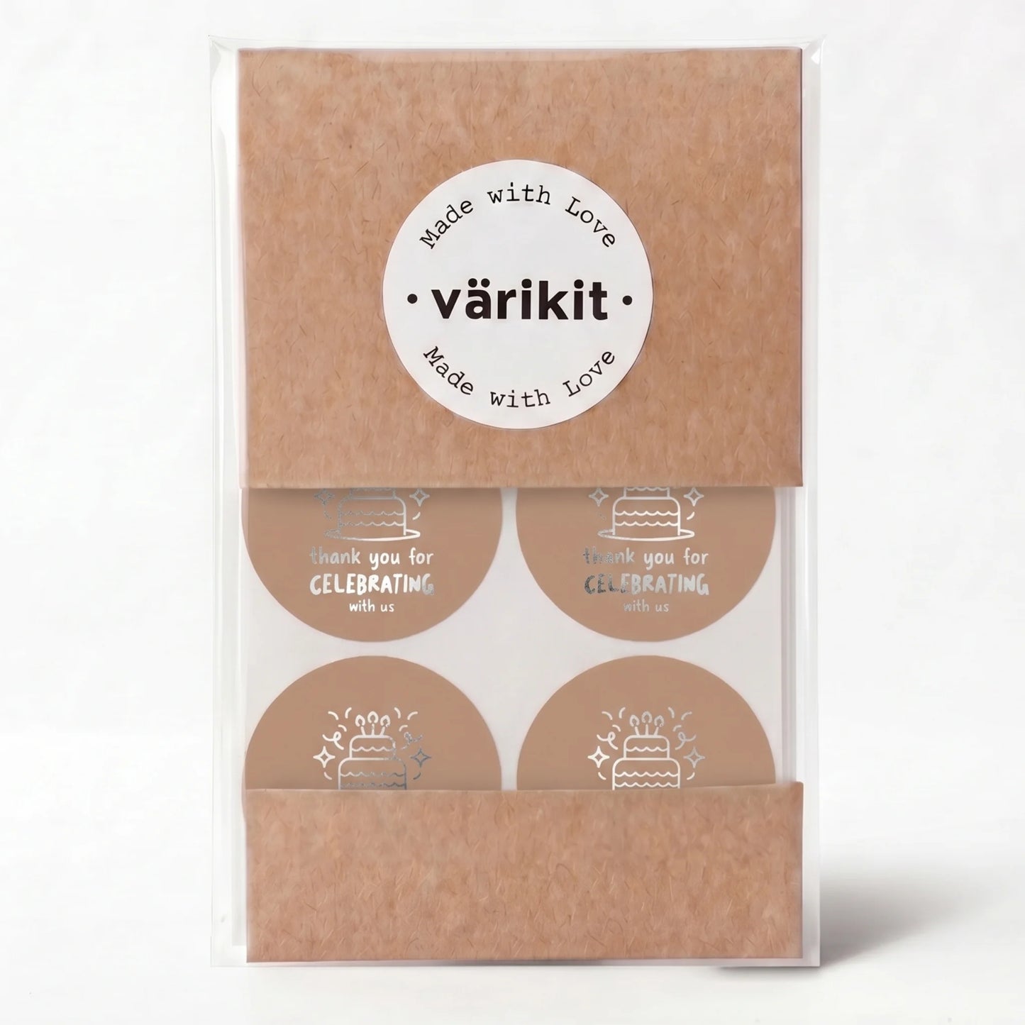 Playful Thank You Stickers for Small Business, Birthday Cake Candles, 2-Inch Round, 60 Labels | Varikit
