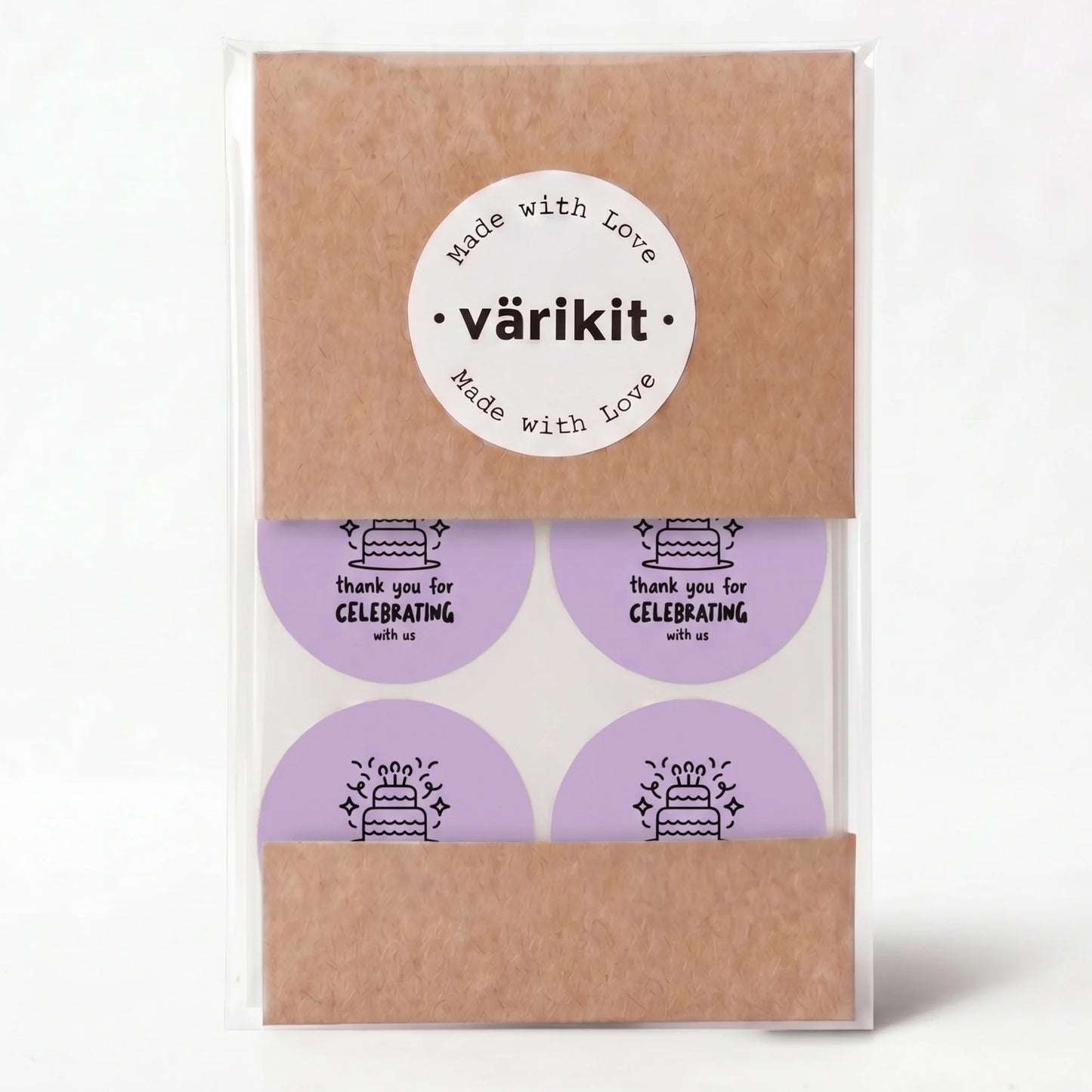 Playful Thank You Stickers for Small Business, Birthday Cake Candles, 2-Inch Round, 60 Labels | Varikit
