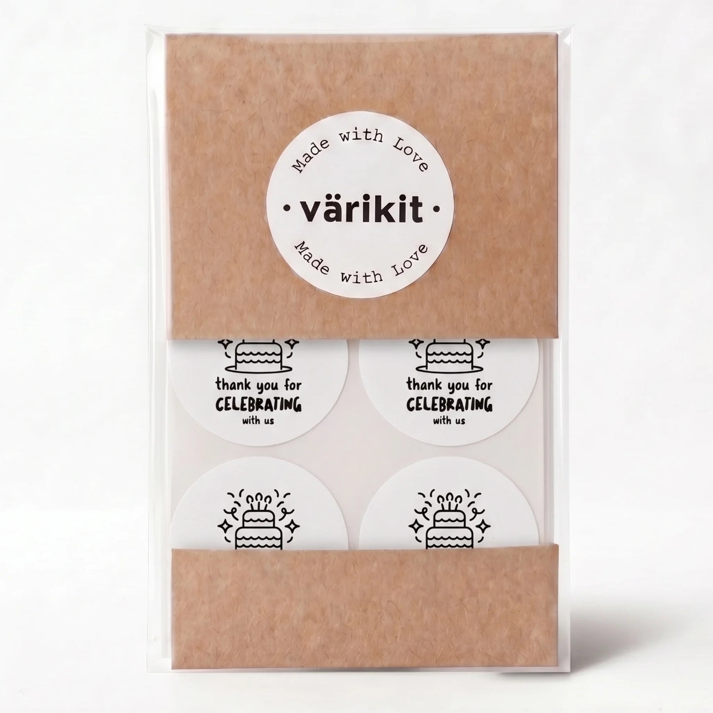 Playful Thank You Stickers for Small Business, Birthday Cake Candles, 2-Inch Round, 60 Labels | Varikit