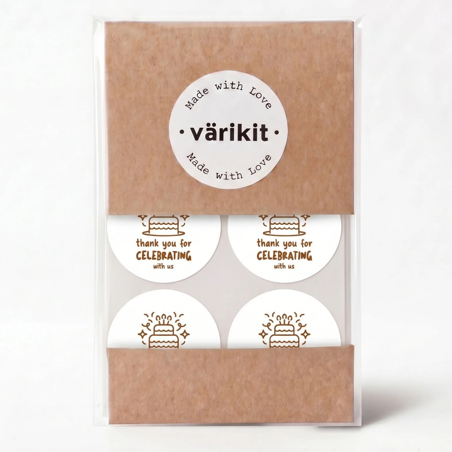 Playful Thank You Stickers for Small Business, Birthday Cake Candles, 2-Inch Round, 60 Labels | Varikit