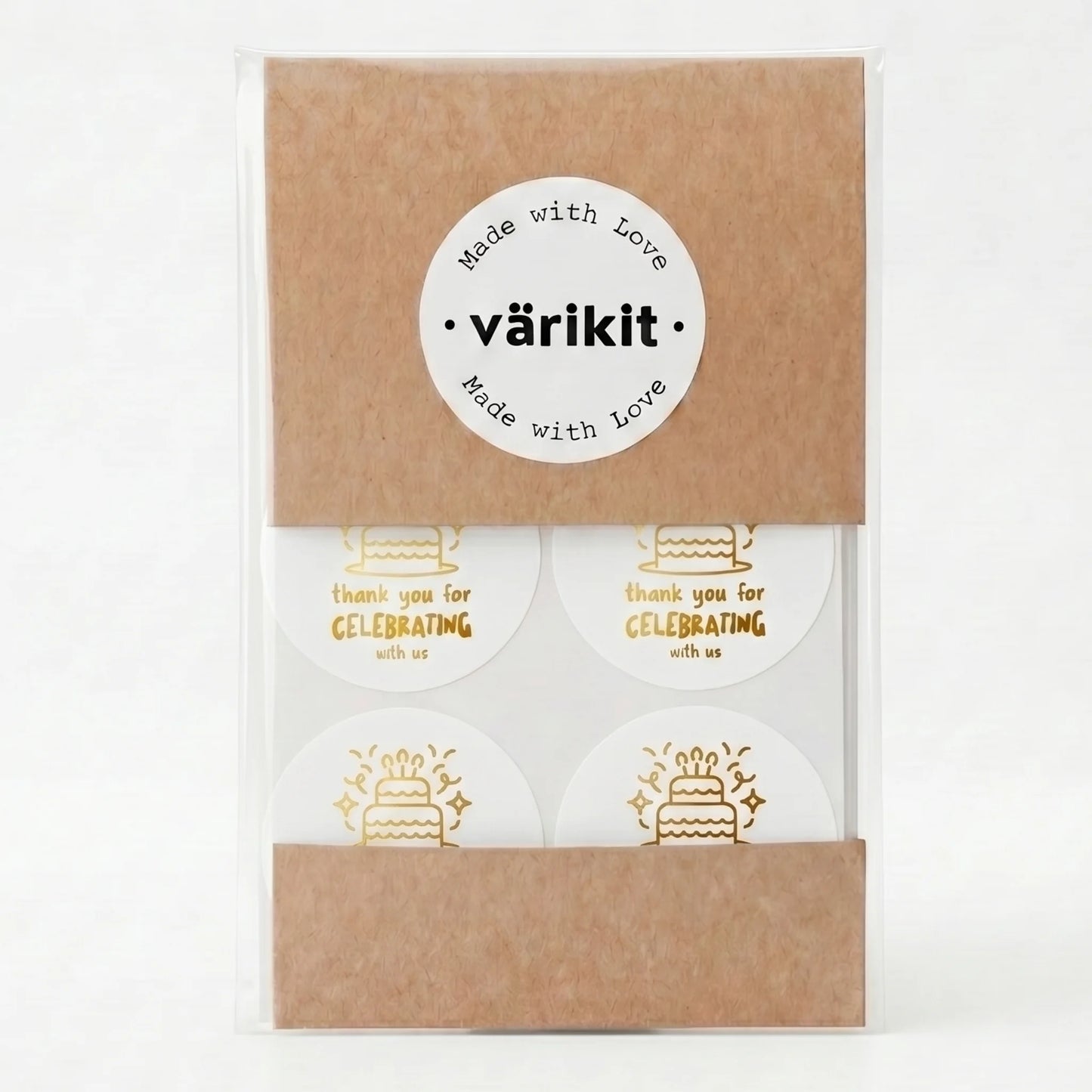Playful Thank You Stickers for Small Business, Birthday Cake Candles, 2-Inch Round, 60 Labels | Varikit