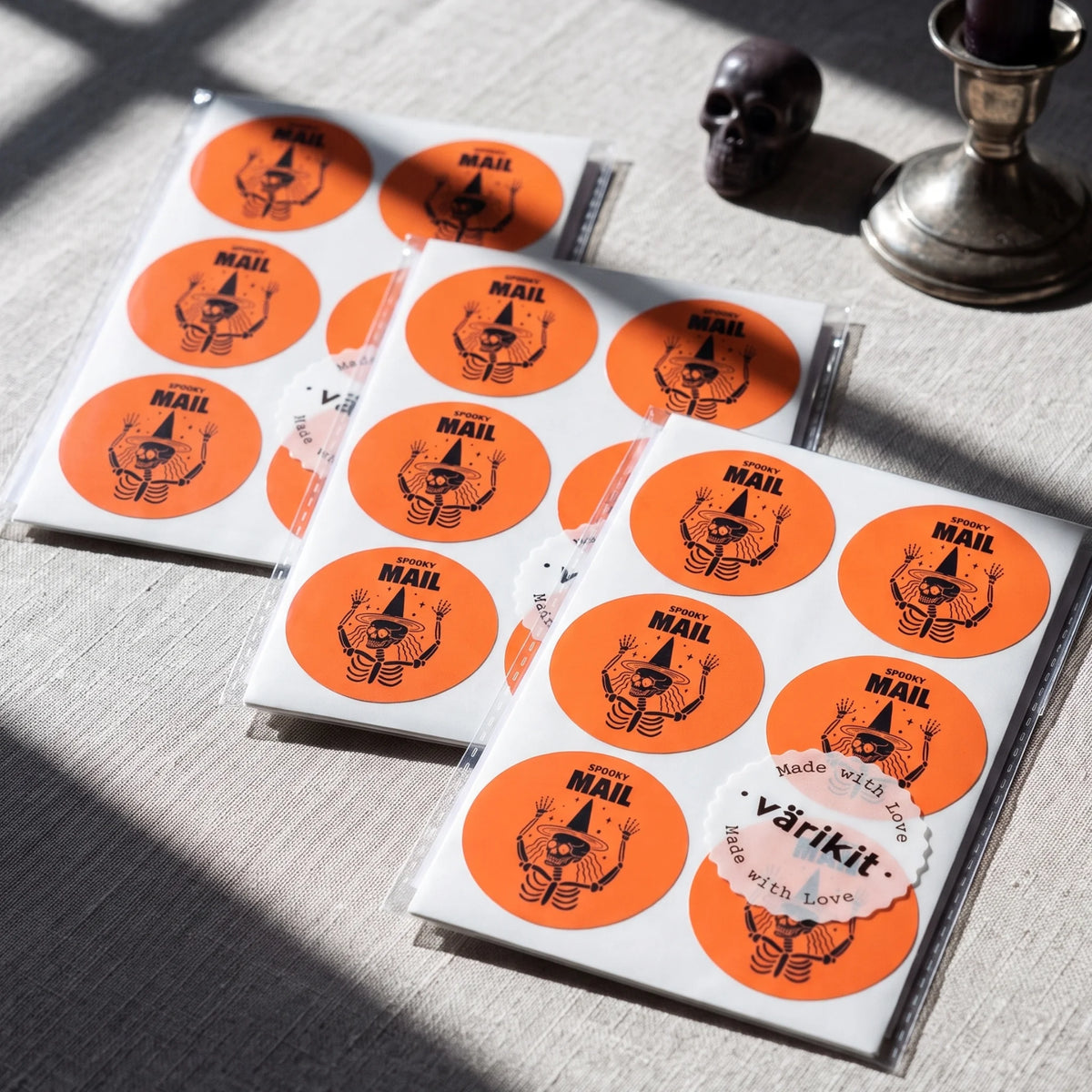 A 2-inch matte paper sticker designed for independent makers during order fulfillment.