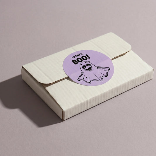 Playful Thank You Stickers for Small Business, Thanks Boo Ghost, 2 Inch Round, 60 Labels | Varikit