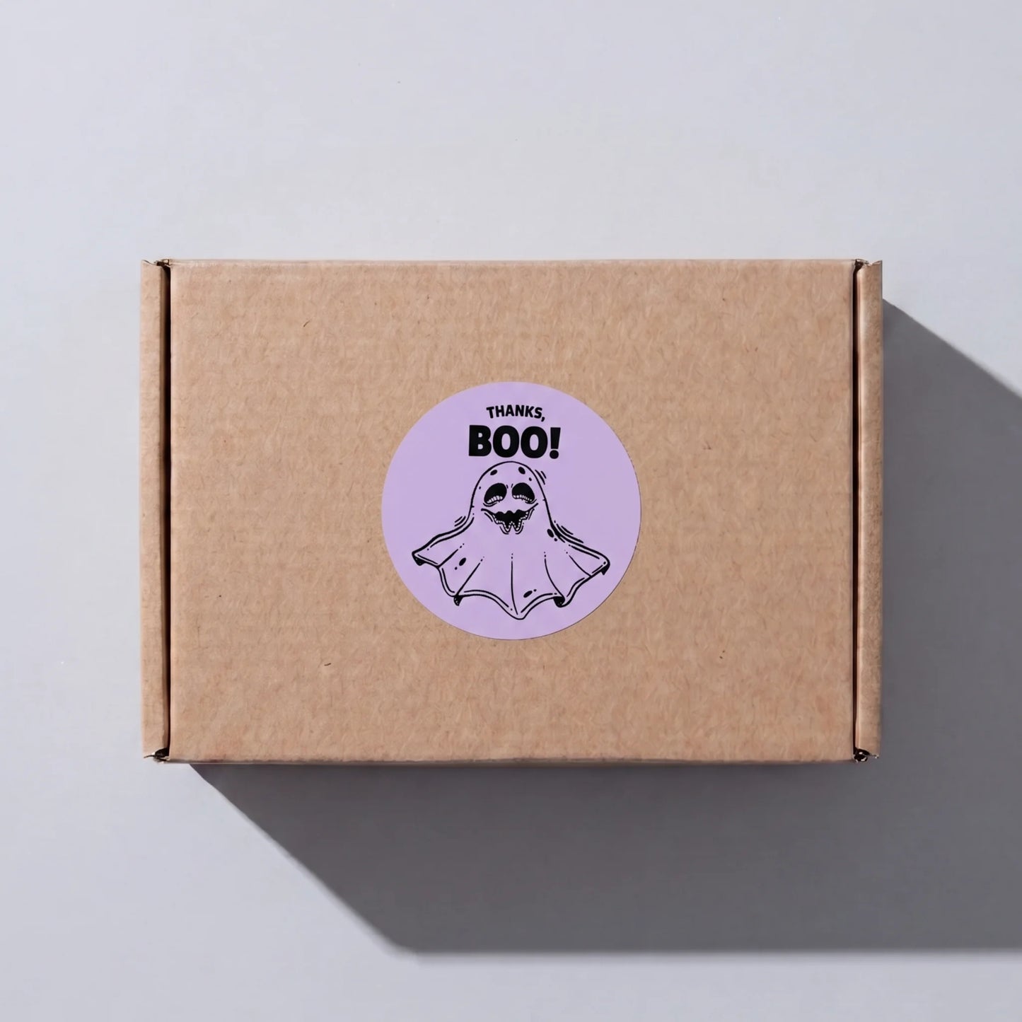 Playful Thank You Stickers for Small Business, Thanks Boo Ghost, 2 Inch Round, 60 Labels | Varikit
