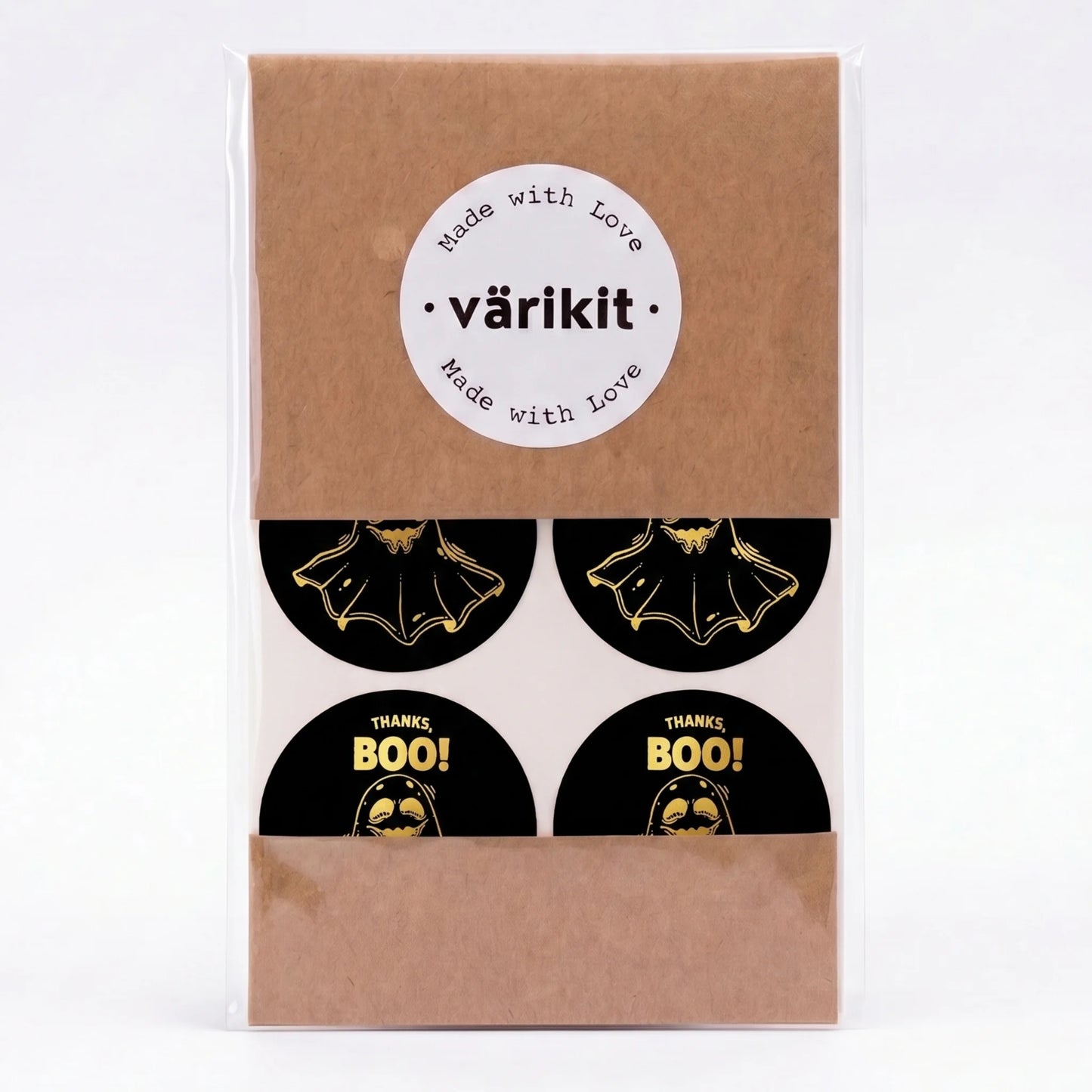 Playful Thank You Stickers for Small Business, Thanks Boo Ghost, 2 Inch Round, 60 Labels | Varikit