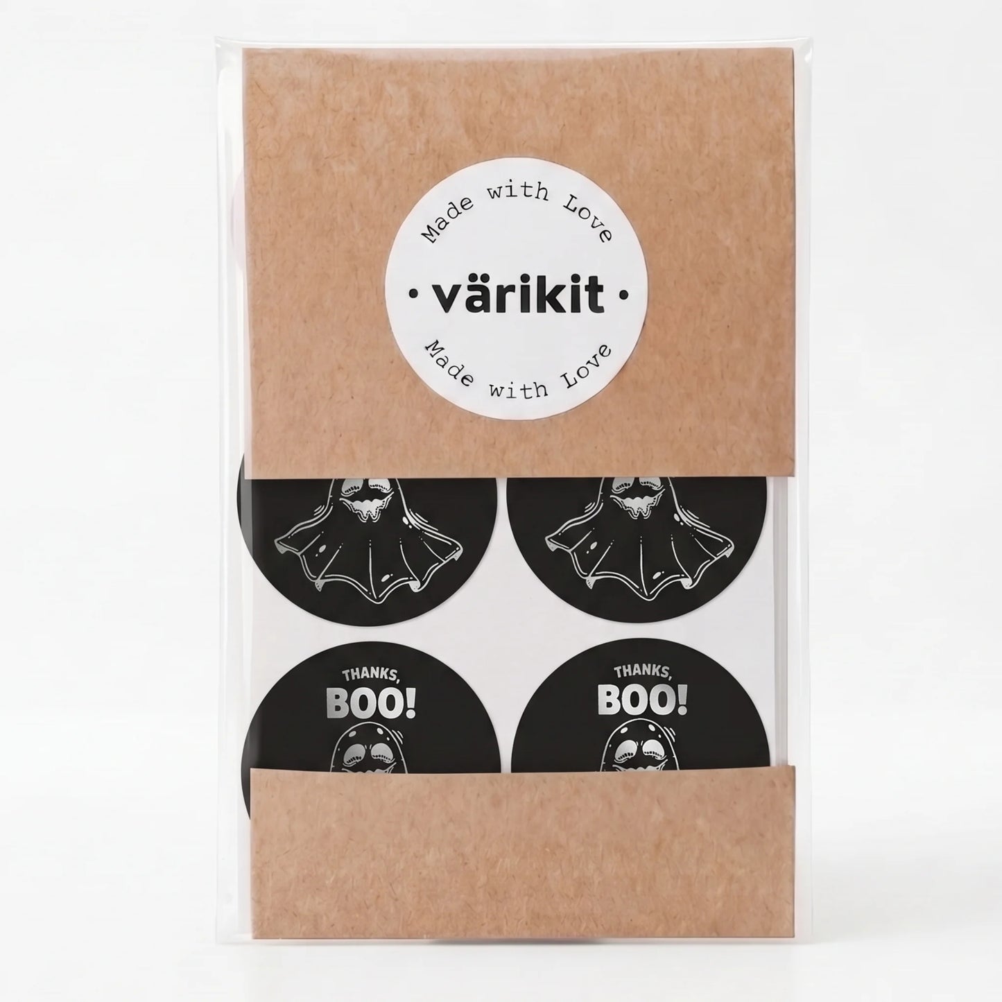 Playful Thank You Stickers for Small Business, Thanks Boo Ghost, 2 Inch Round, 60 Labels | Varikit