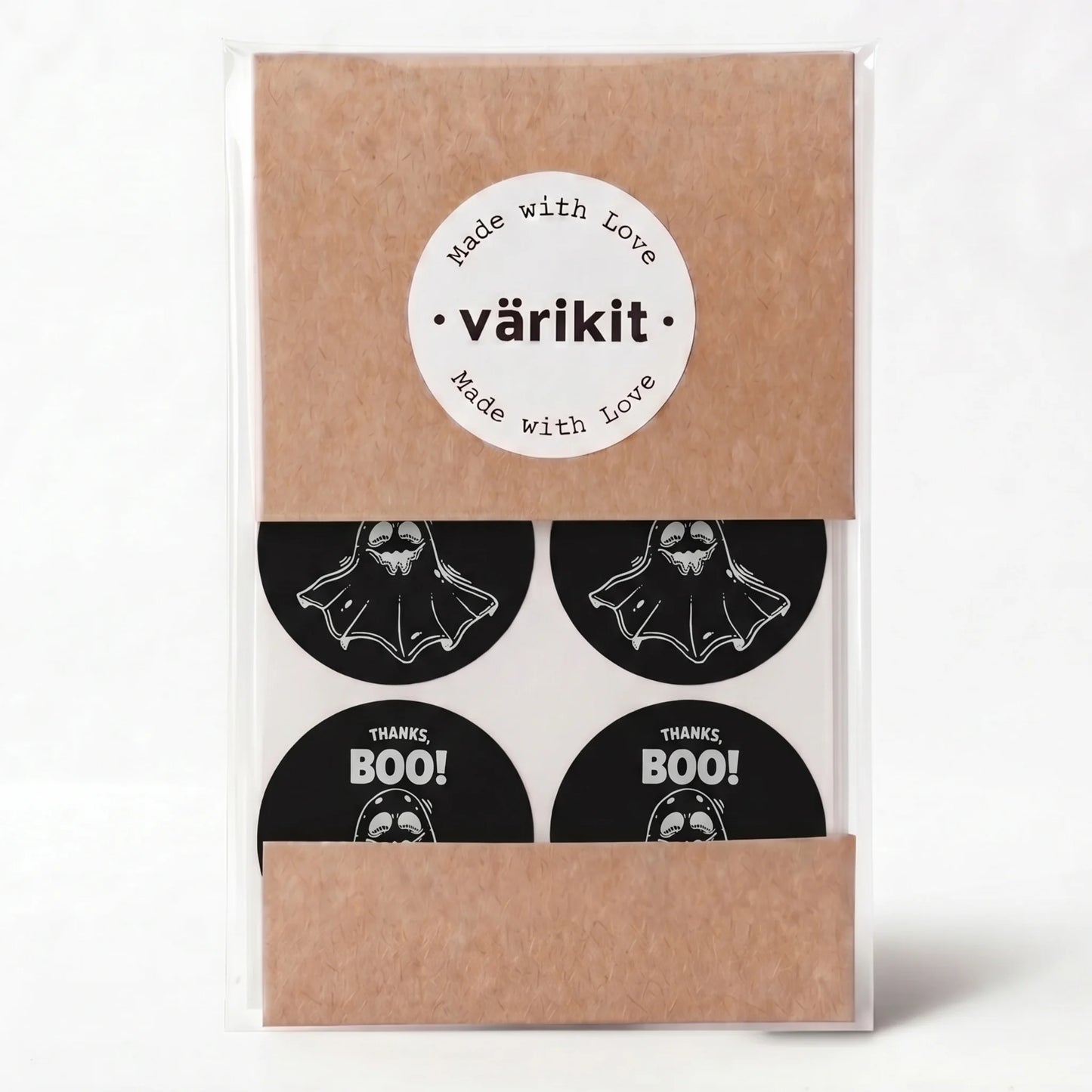 Playful Thank You Stickers for Small Business, Thanks Boo Ghost, 2 Inch Round, 60 Labels | Varikit