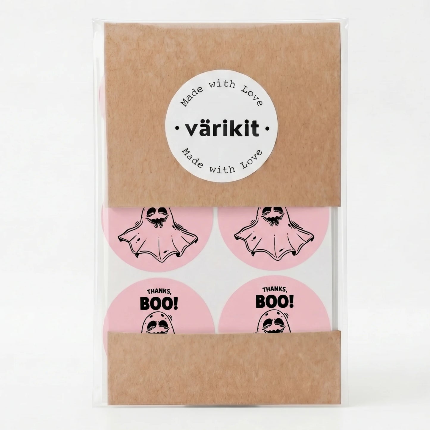 Playful Thank You Stickers for Small Business, Thanks Boo Ghost, 2 Inch Round, 60 Labels | Varikit