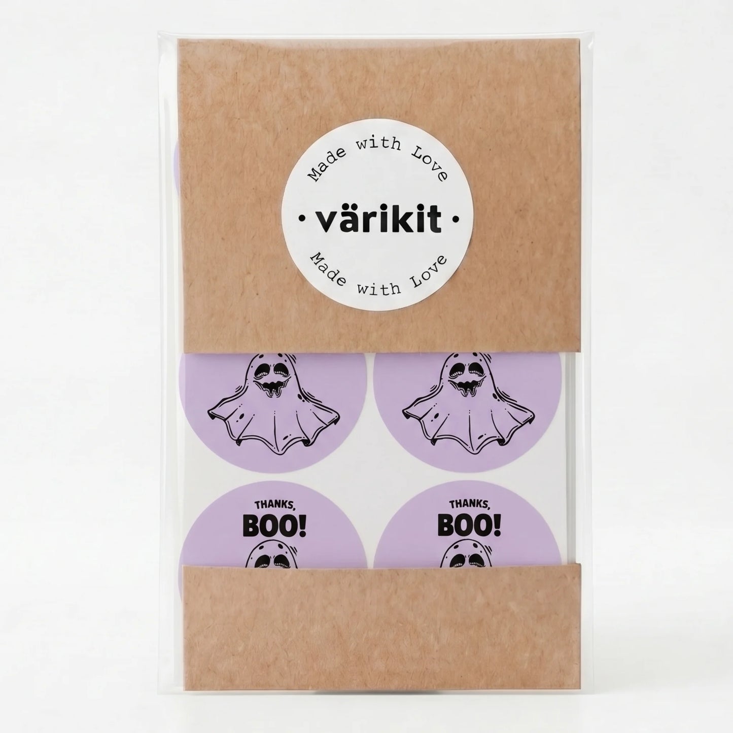 Playful Thank You Stickers for Small Business, Thanks Boo Ghost, 2 Inch Round, 60 Labels | Varikit