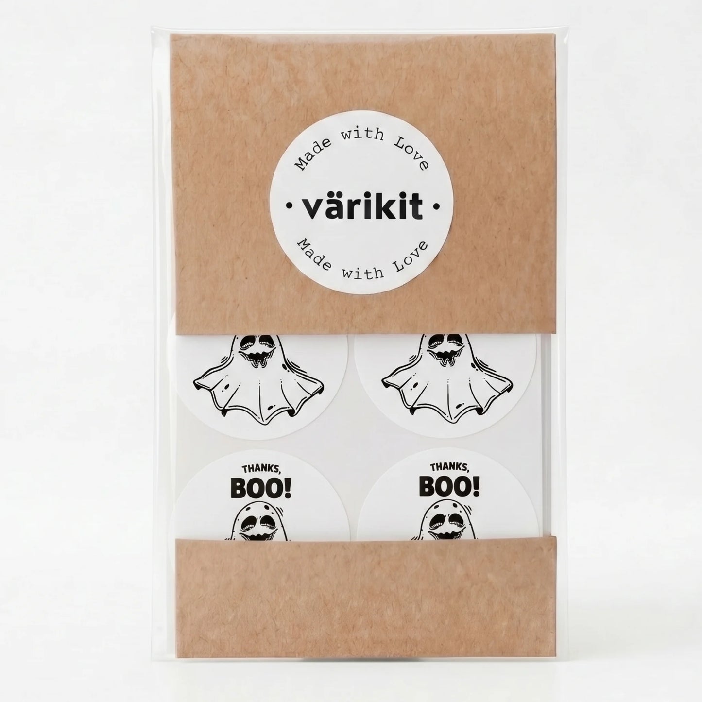 Playful Thank You Stickers for Small Business, Thanks Boo Ghost, 2 Inch Round, 60 Labels | Varikit