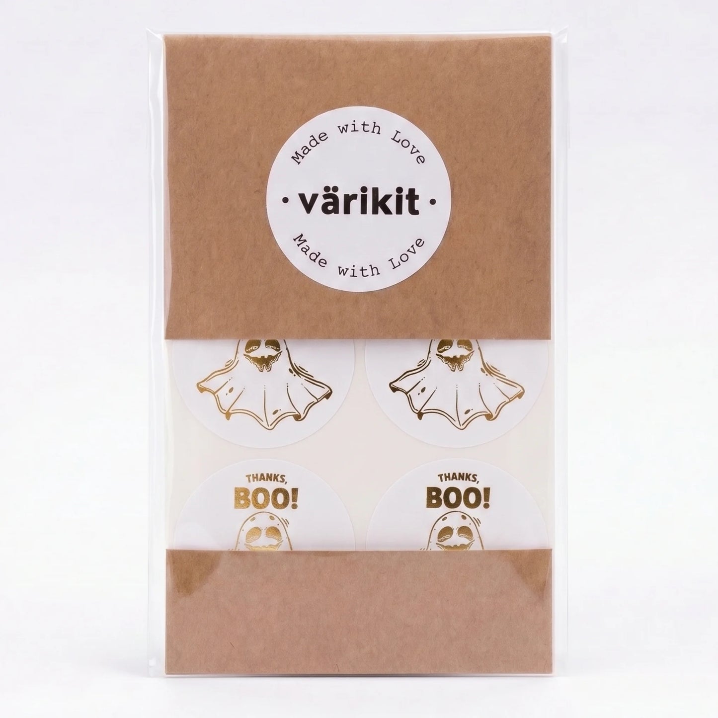Playful Thank You Stickers for Small Business, Thanks Boo Ghost, 2 Inch Round, 60 Labels | Varikit