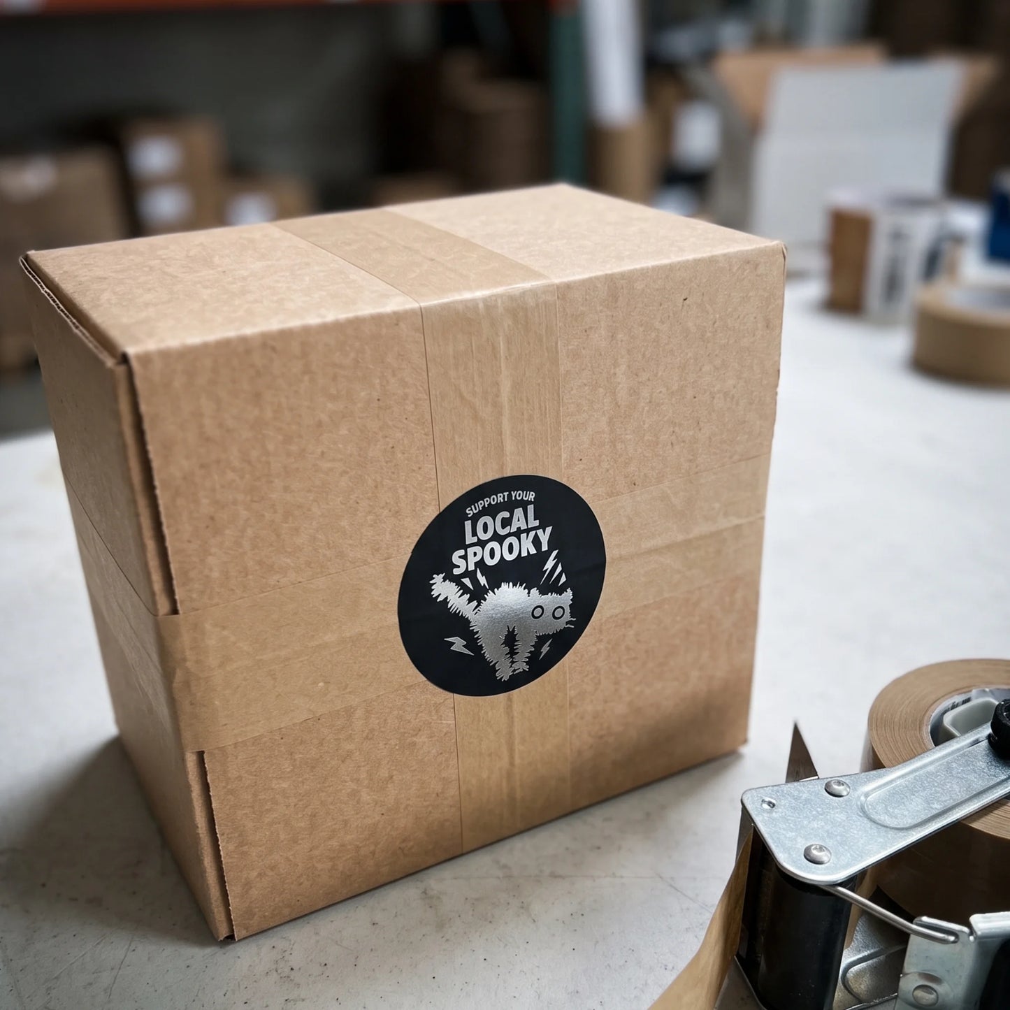Playful Packaging Stickers for Small Business, Startled Black Cat, 2 Inch Round, 60 Labels | Varikit