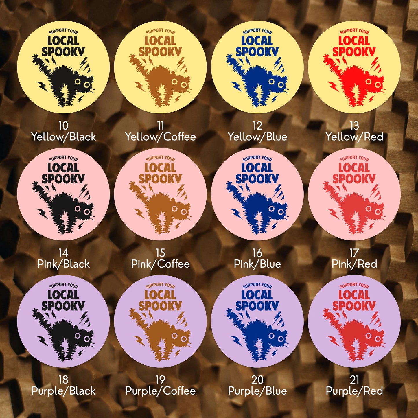 Playful Packaging Stickers for Small Business, Startled Black Cat, 2 Inch Round, 60 Labels | Varikit