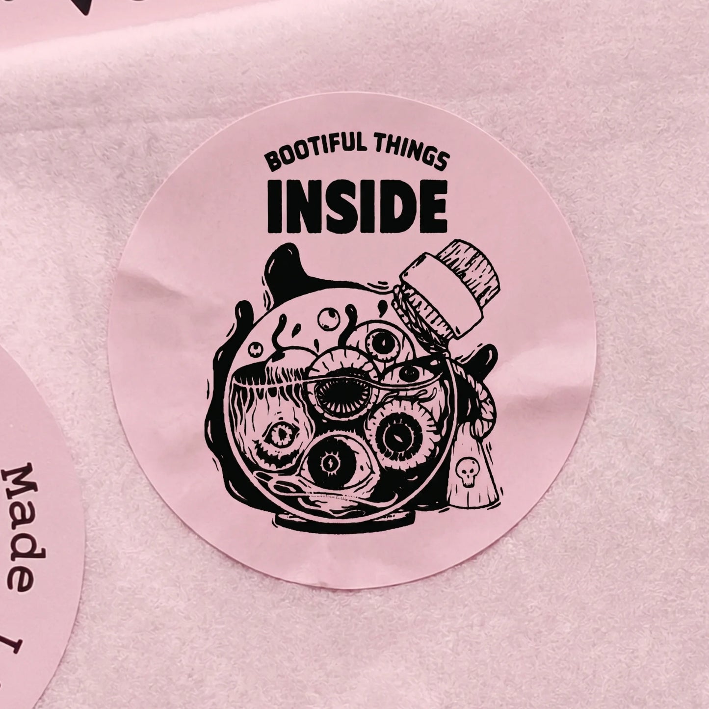 Playful Packaging Stickers for Small Business, Creepy Eyeball Jar, 2 Inch Round, 60 Labels | Varikit