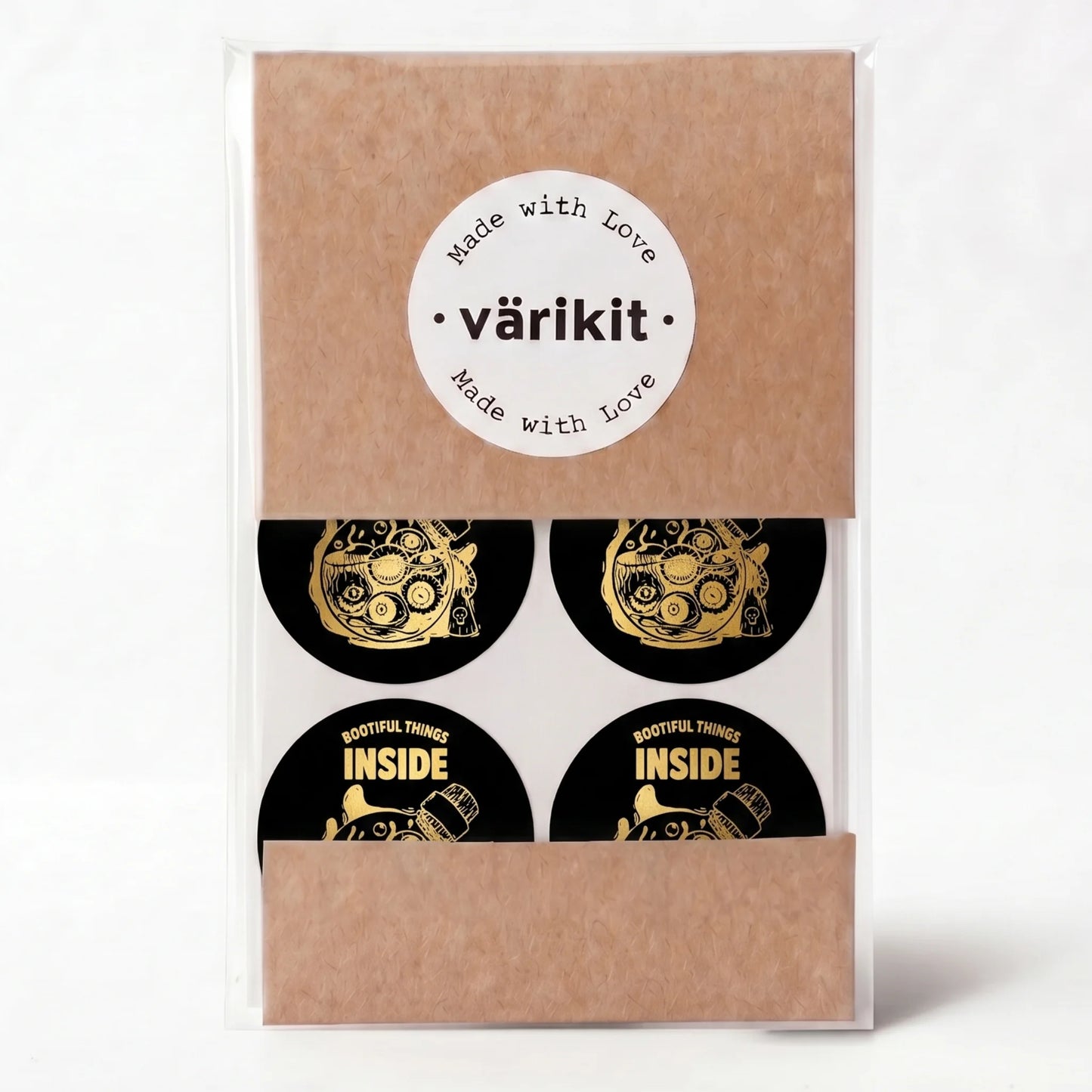 Playful Packaging Stickers for Small Business, Creepy Eyeball Jar, 2 Inch Round, 60 Labels | Varikit