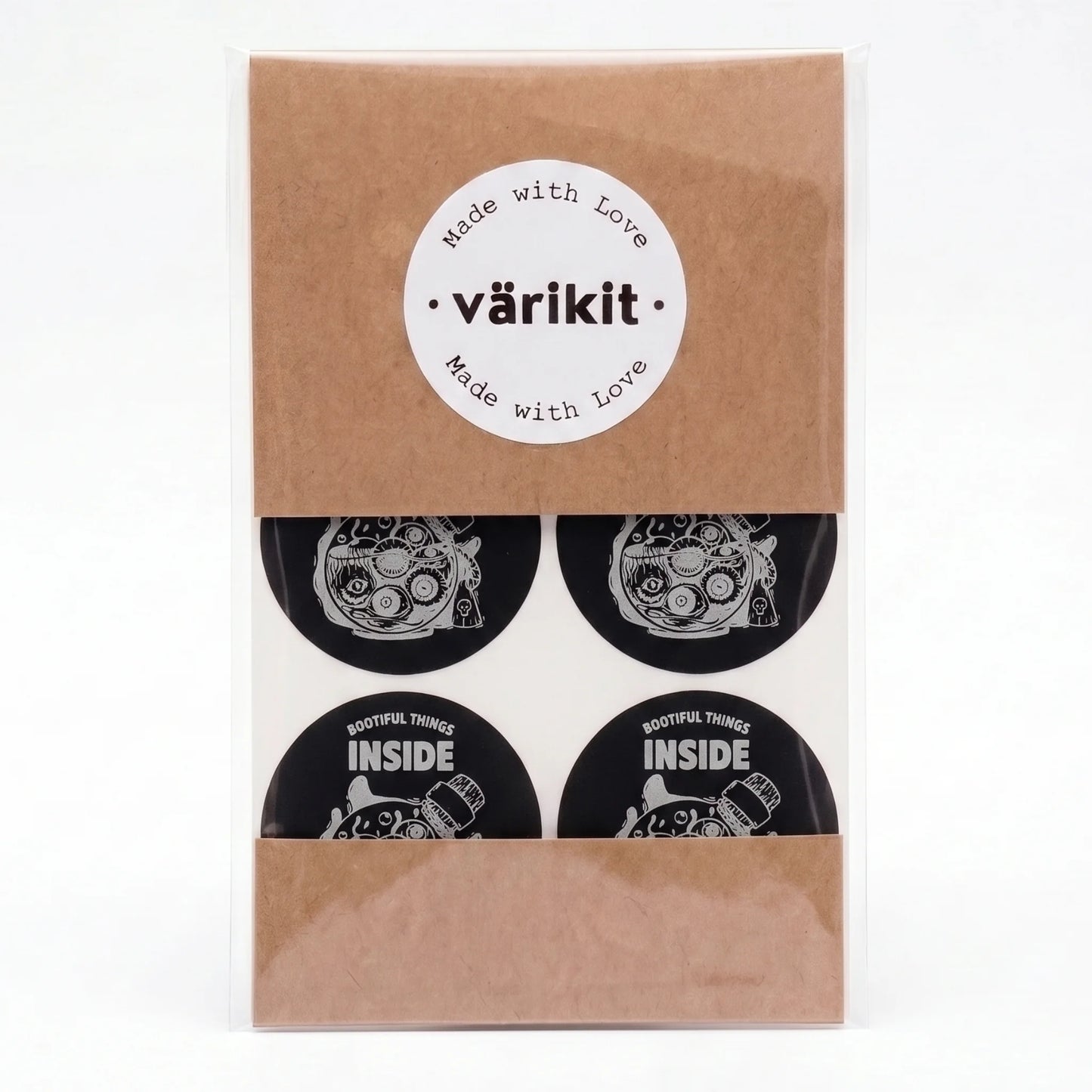 Playful Packaging Stickers for Small Business, Creepy Eyeball Jar, 2 Inch Round, 60 Labels | Varikit