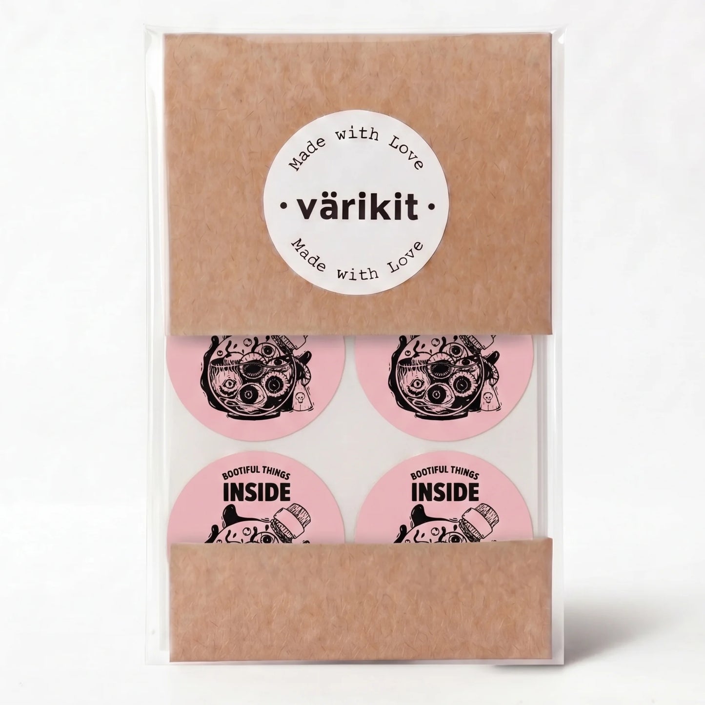 Playful Packaging Stickers for Small Business, Creepy Eyeball Jar, 2 Inch Round, 60 Labels | Varikit