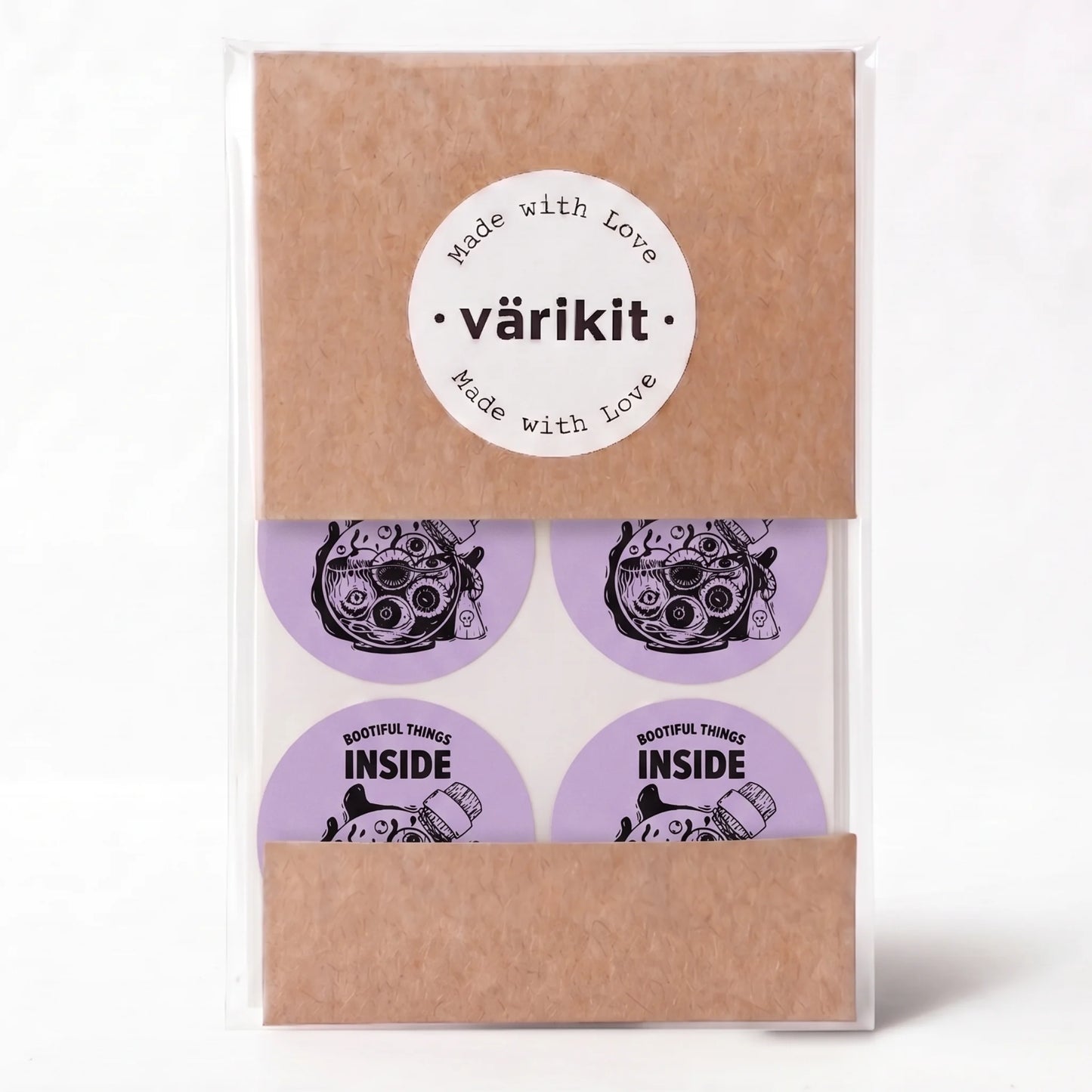 Playful Packaging Stickers for Small Business, Creepy Eyeball Jar, 2 Inch Round, 60 Labels | Varikit