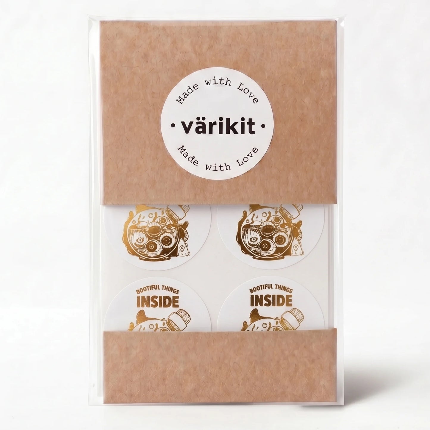 Playful Packaging Stickers for Small Business, Creepy Eyeball Jar, 2 Inch Round, 60 Labels | Varikit