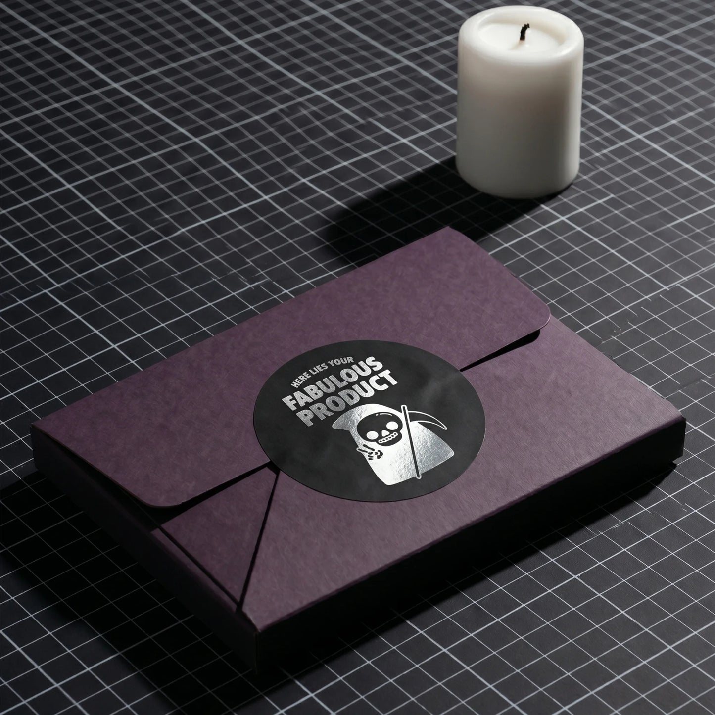 Autocollants de remerciement ludiques pour petite entreprise, Grim Reaper Peace Sign, ronds de 2 pouces, 60 étiquettes | Varikit
