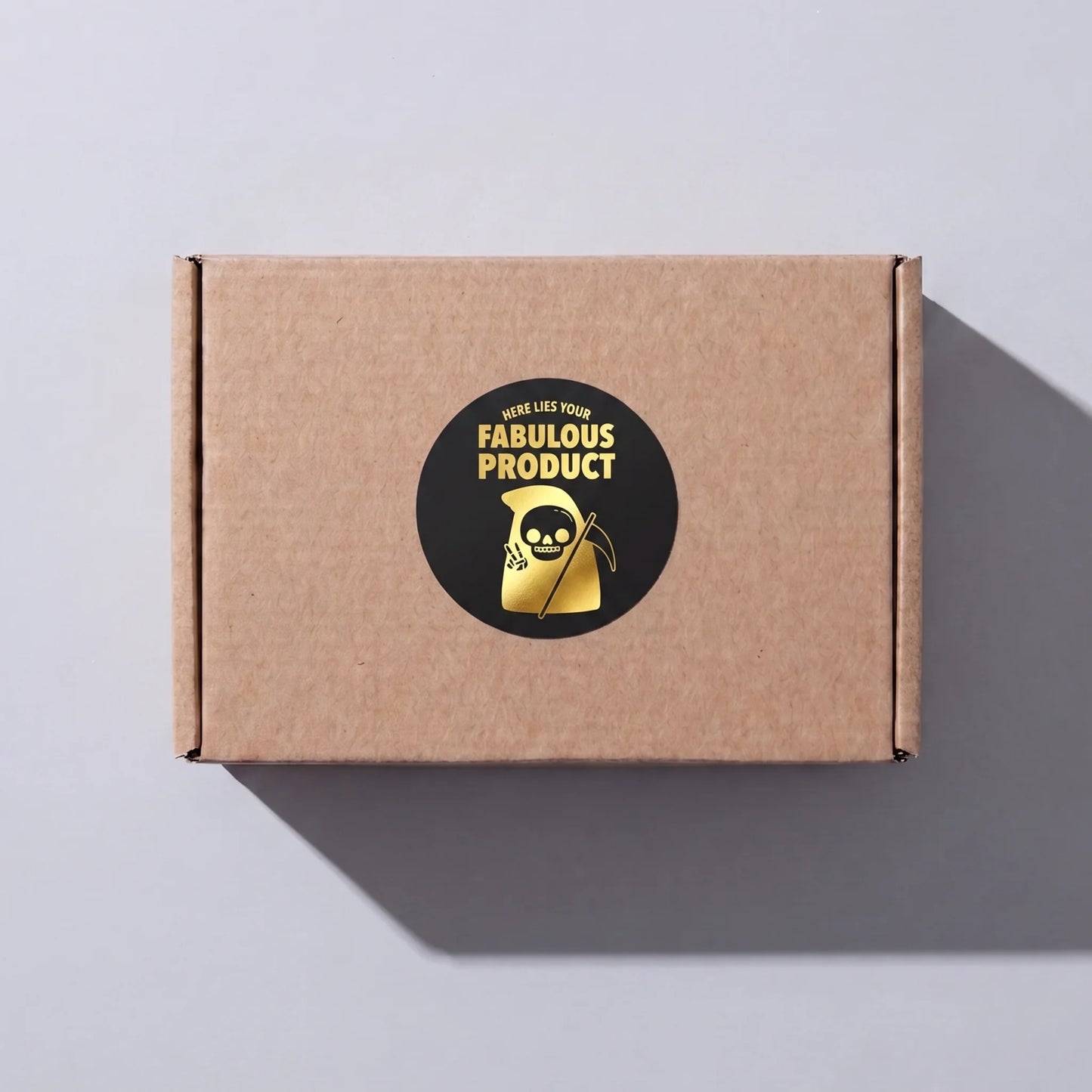 Autocollants de remerciement ludiques pour petite entreprise, Grim Reaper Peace Sign, ronds de 2 pouces, 60 étiquettes | Varikit
