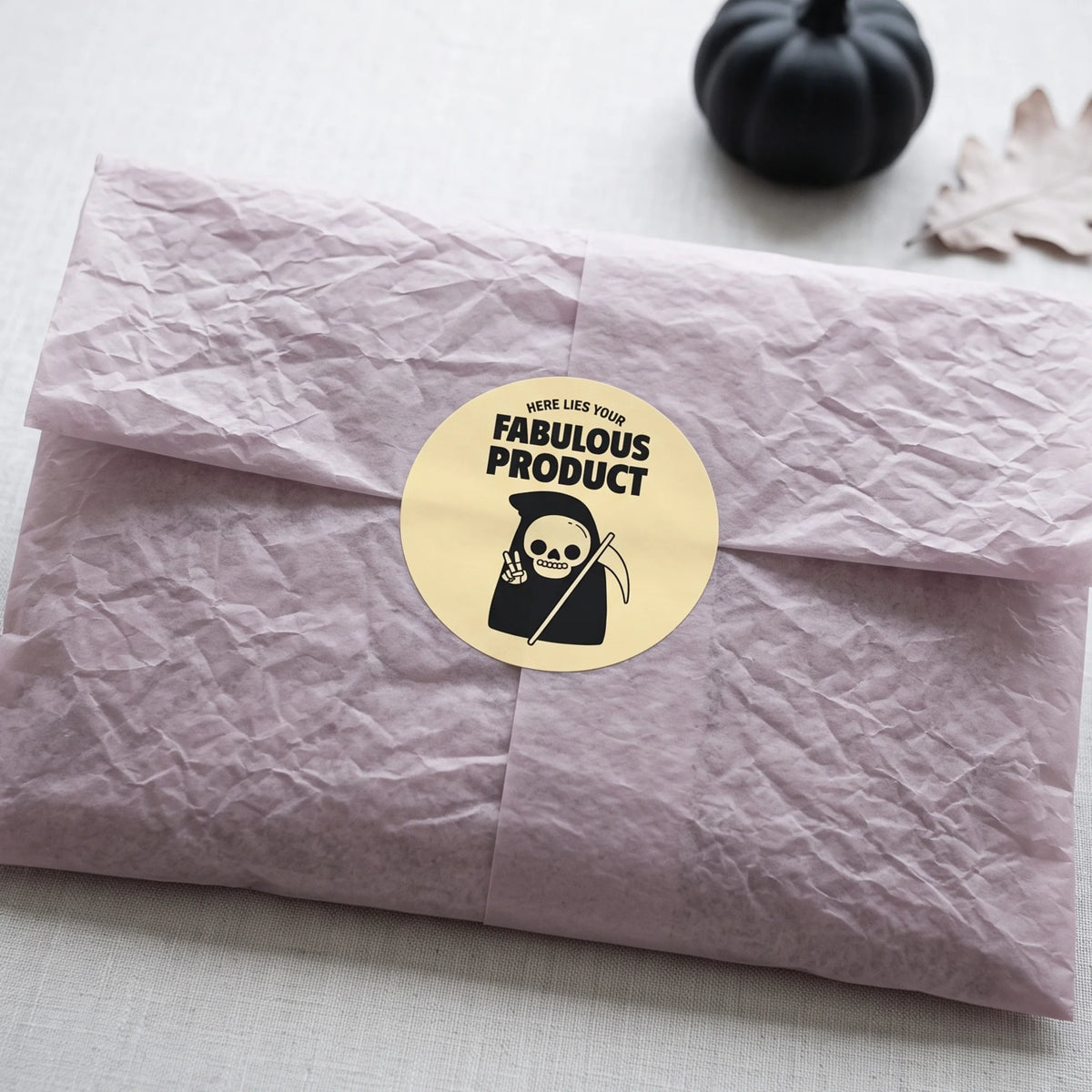 A Fabulous Product sticker greeting customers as they open festive indie brand deliveries.