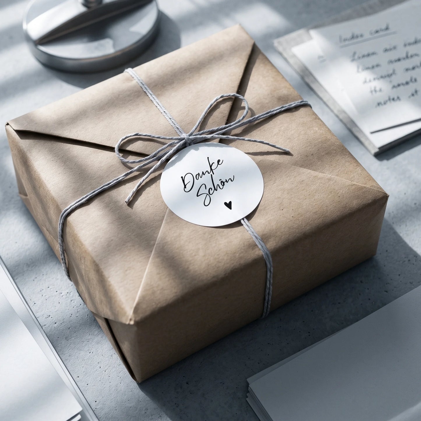 Pegatinas «Danke schön» para pequeñas empresas, letra manuscrita, redondas de 2 pulgadas, 60 etiquetas | Varikit