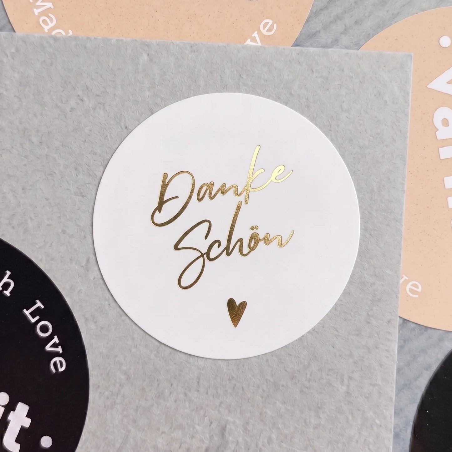 Danke schön Stickers for Small Business, Handwritten Type, 2-Inch Round, 60 Labels | Varikit