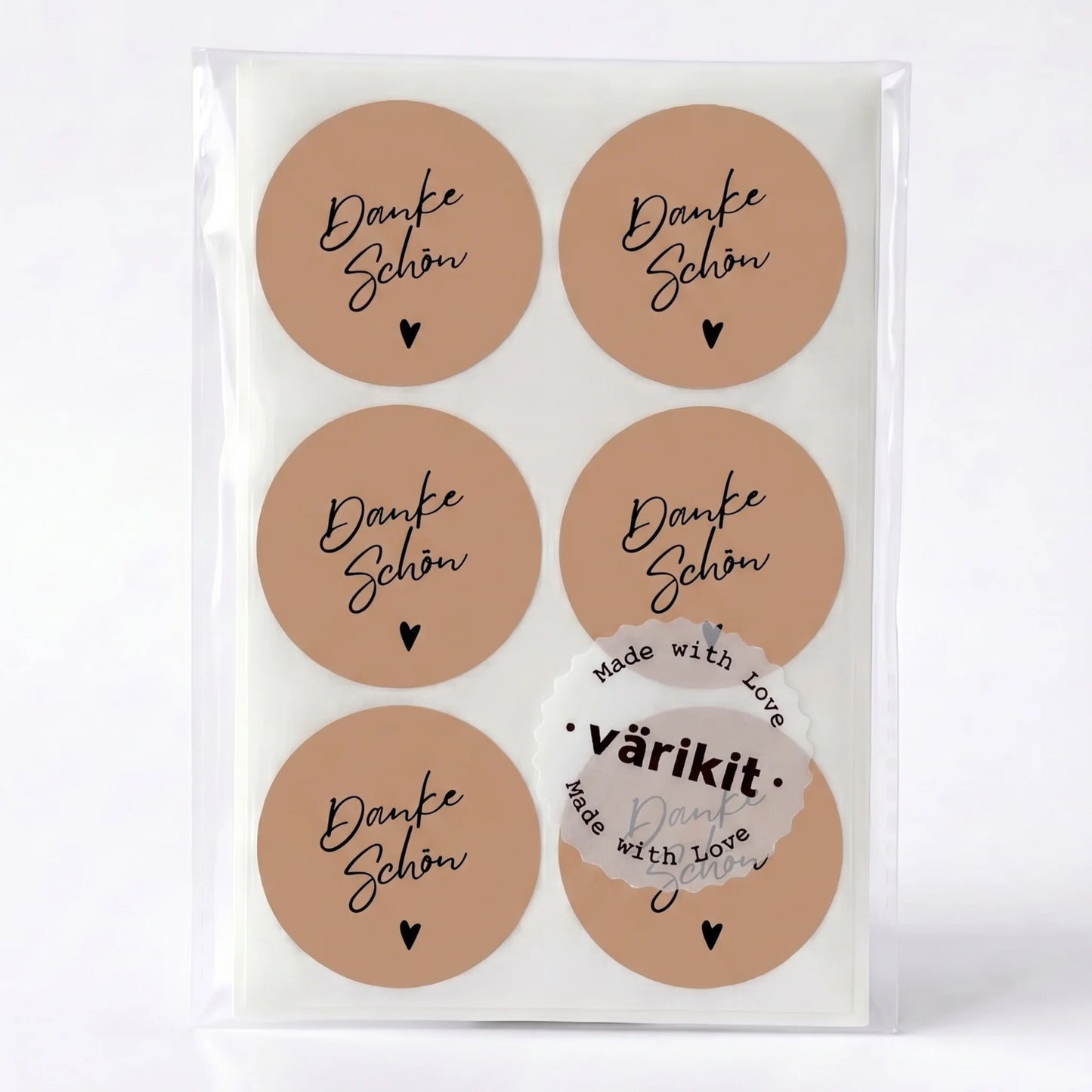 Danke schön Stickers for Small Business, Handwritten Type, 2-Inch Round, 60 Labels | Varikit