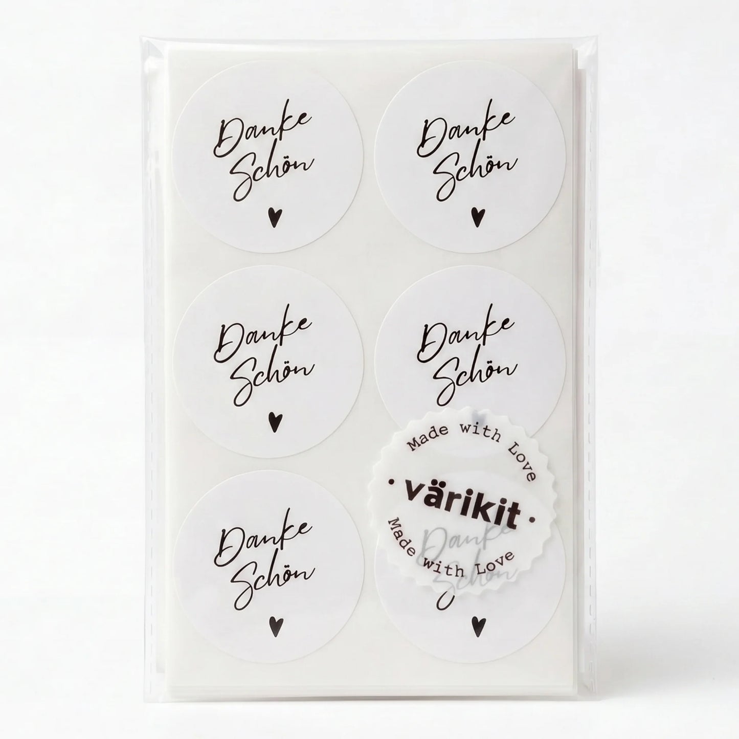 Danke schön Stickers for Small Business, Handwritten Type, 2-Inch Round, 60 Labels | Varikit