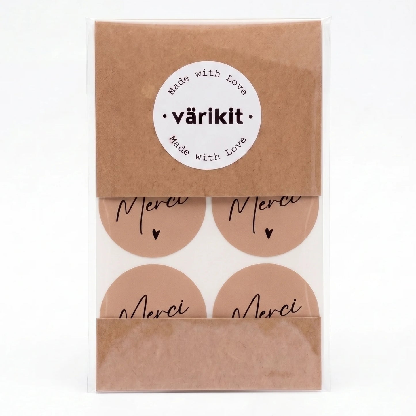 Merci Stickers for Small Business, Handwritten Type, 2-Inch Round, 60 Labels | Varikit
