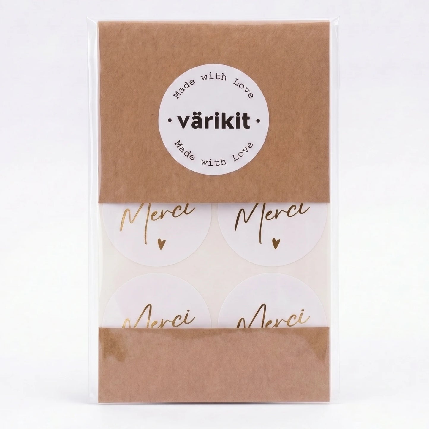 Merci Stickers for Small Business, Handwritten Type, 2-Inch Round, 60 Labels | Varikit