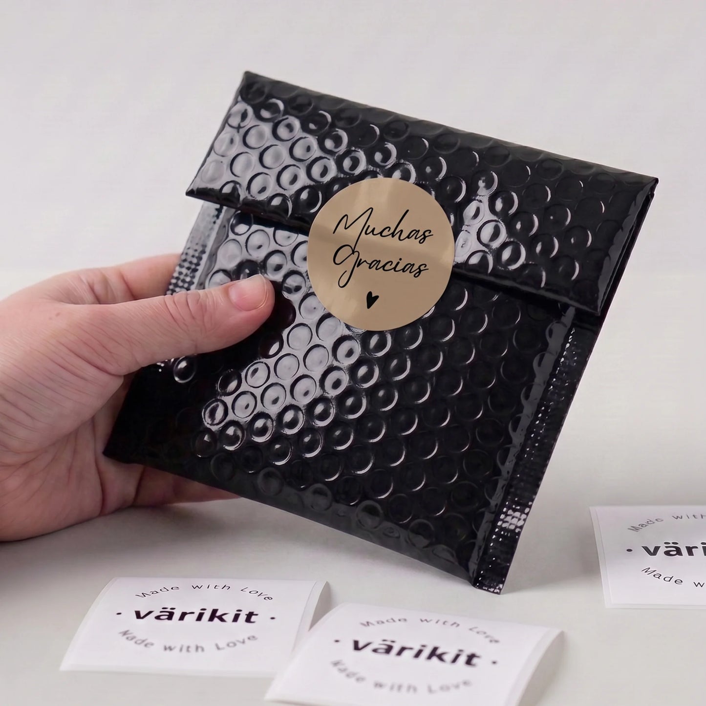 Pegatinas Muchas Gracias para Pequeñas Empresas, Tipo Manuscrito, Redondas de 2 Pulgadas, 60 Etiquetas | Varikit
